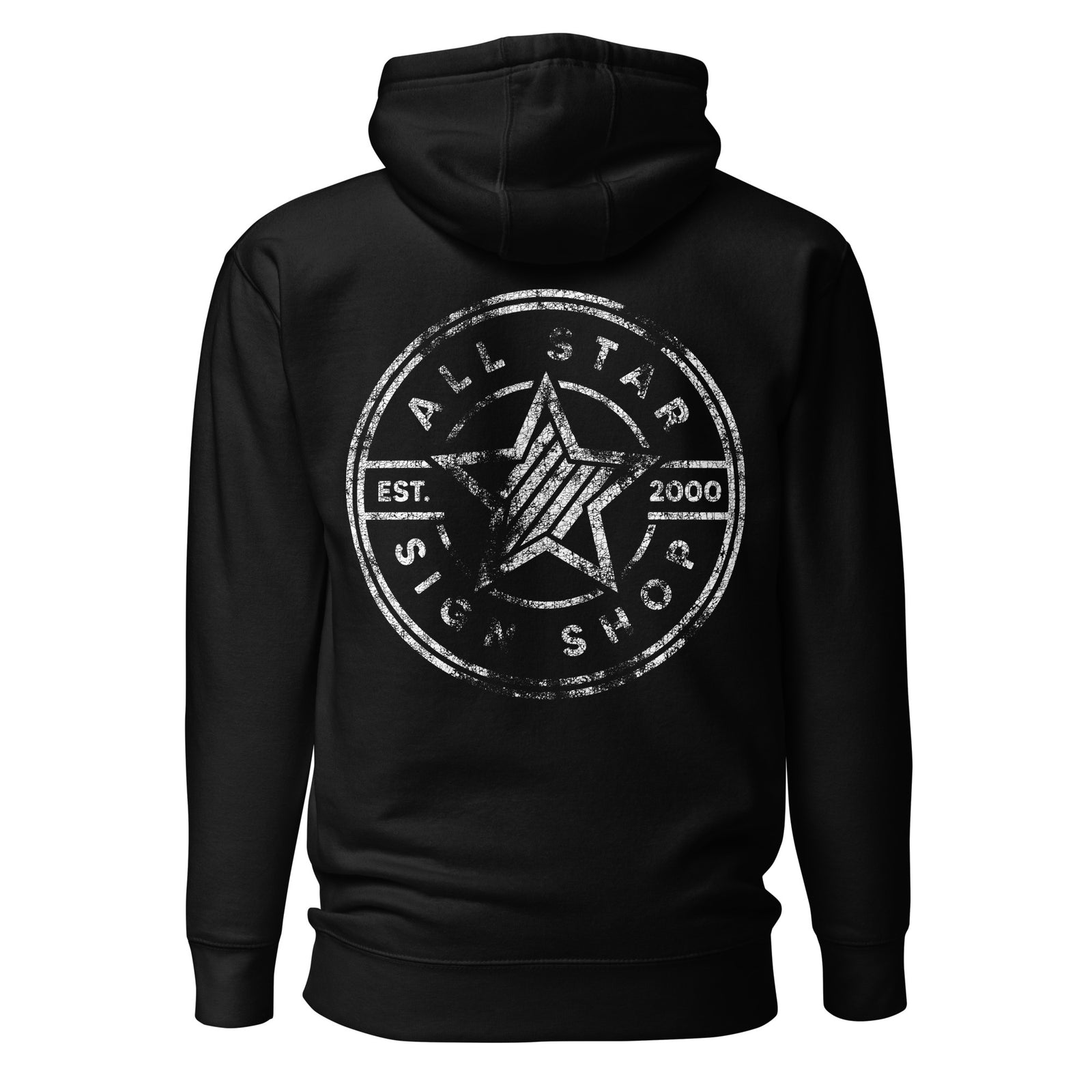 All Star Sign Shop Work Gear Hoodie — Black back view
