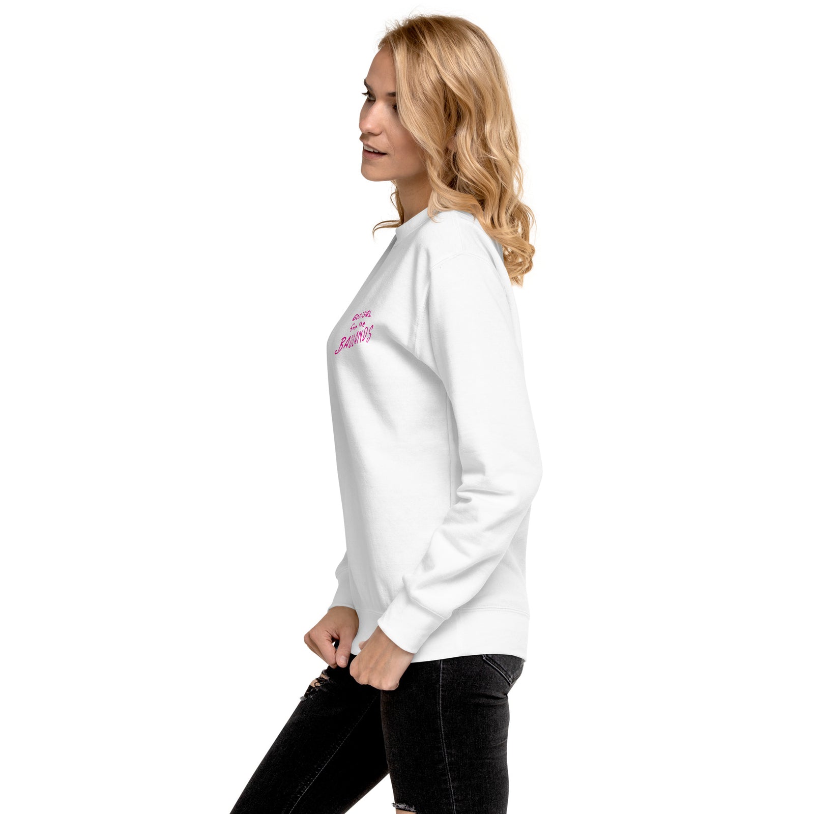 Good Girl from the Badlands Sweatshirt — White left-side view