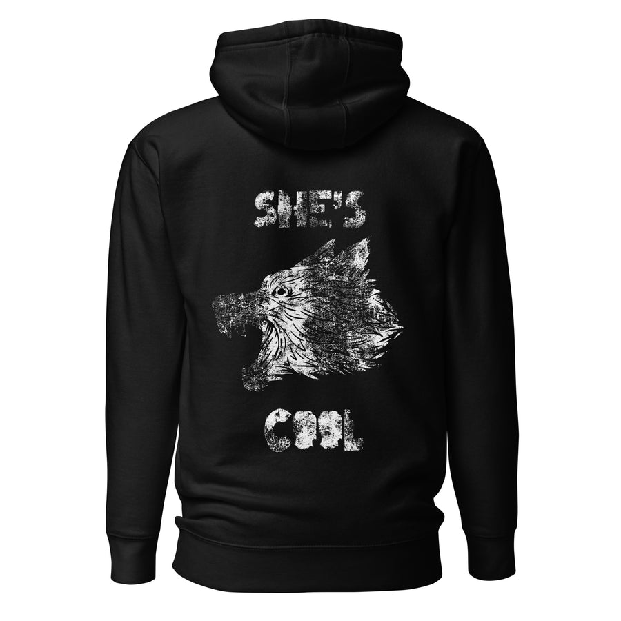 Yeah… She’s Cool Hoodie — Black back view