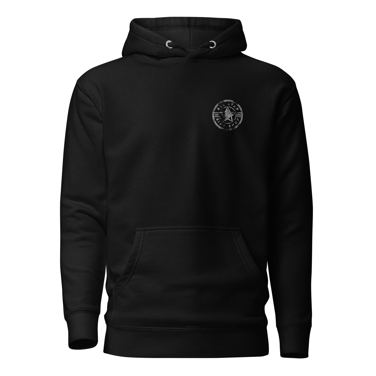 All Star Sign Shop Work Gear Hoodie — Black front view