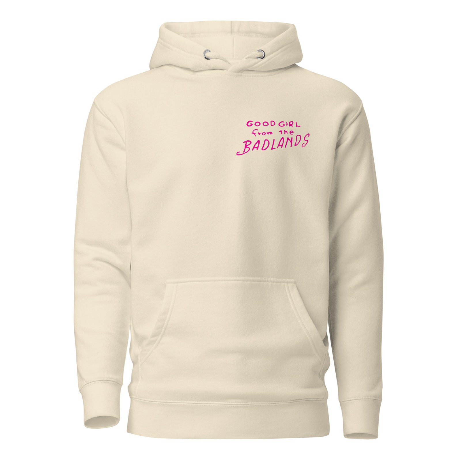 Good Girl from the Badlands Hoodie — Bone front view