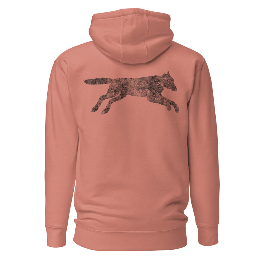 Running Wild Hoodie — Earth Tones — Dusty Rose back view