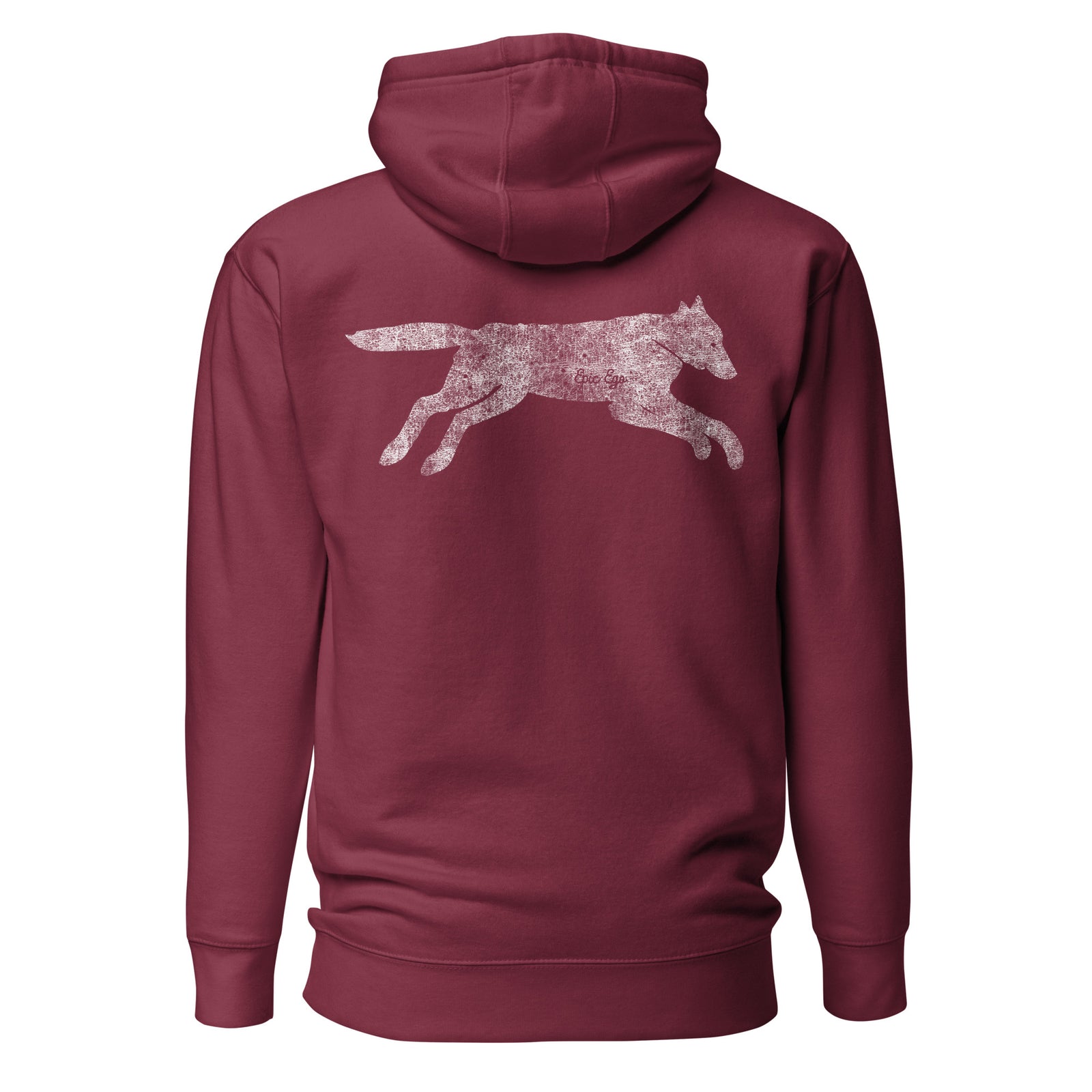 Running Wild Hoodie — Dark Tones — Maroon back view