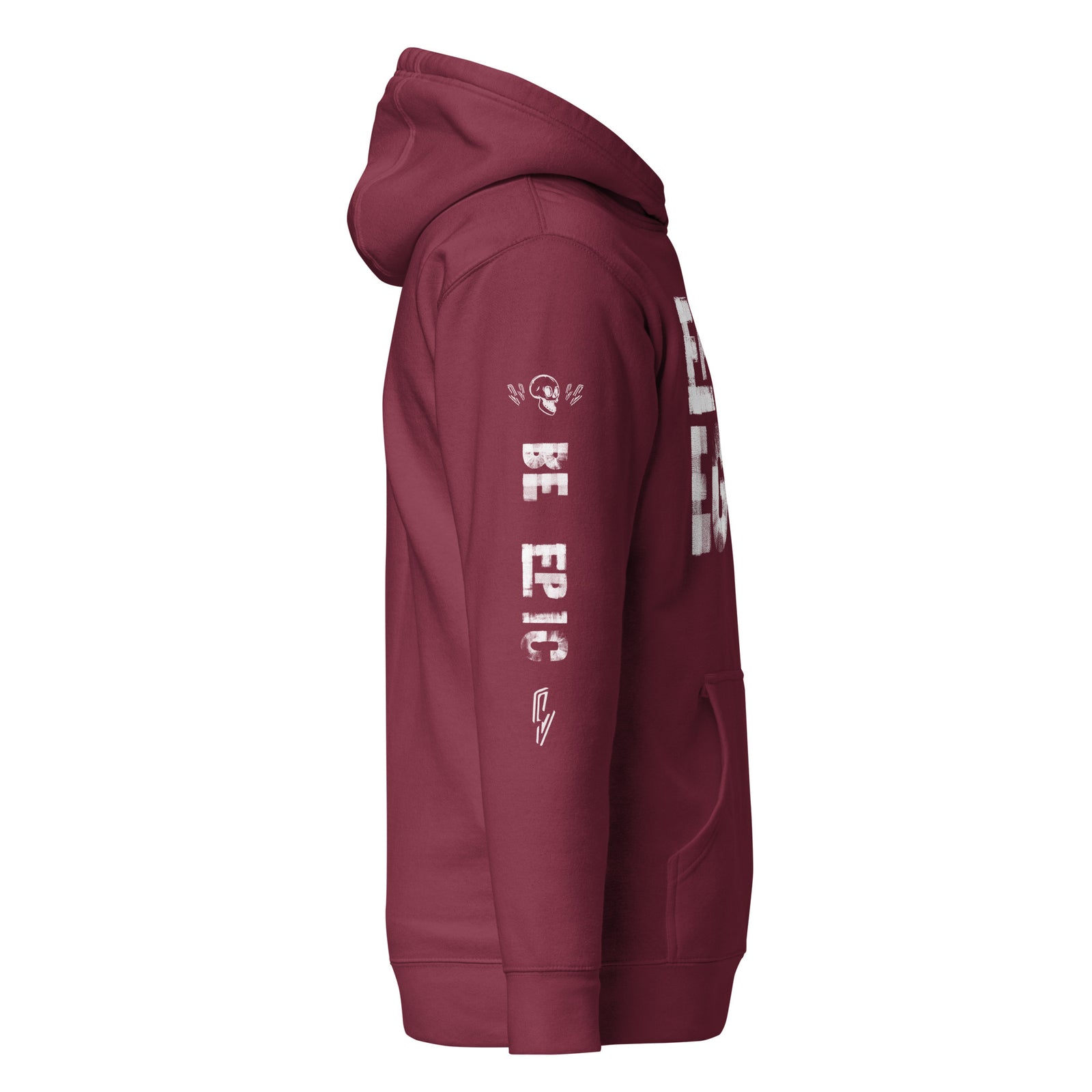 Epic Ego Paint Block Hoodie — Maroon right-side view