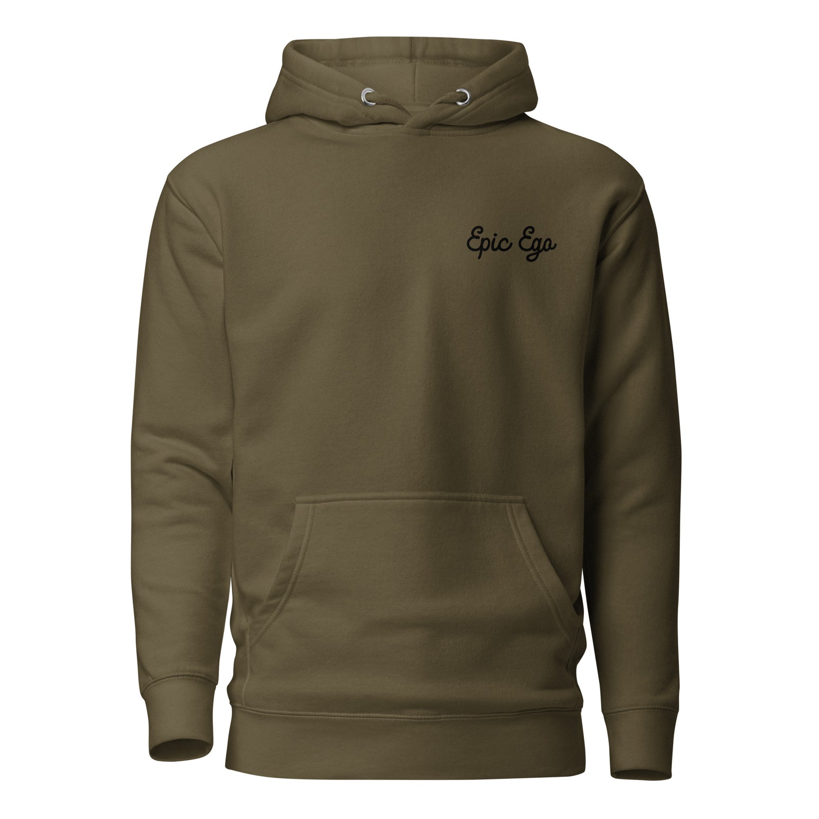 Running Wild Hoodie — Earth Tones — Military Green front view