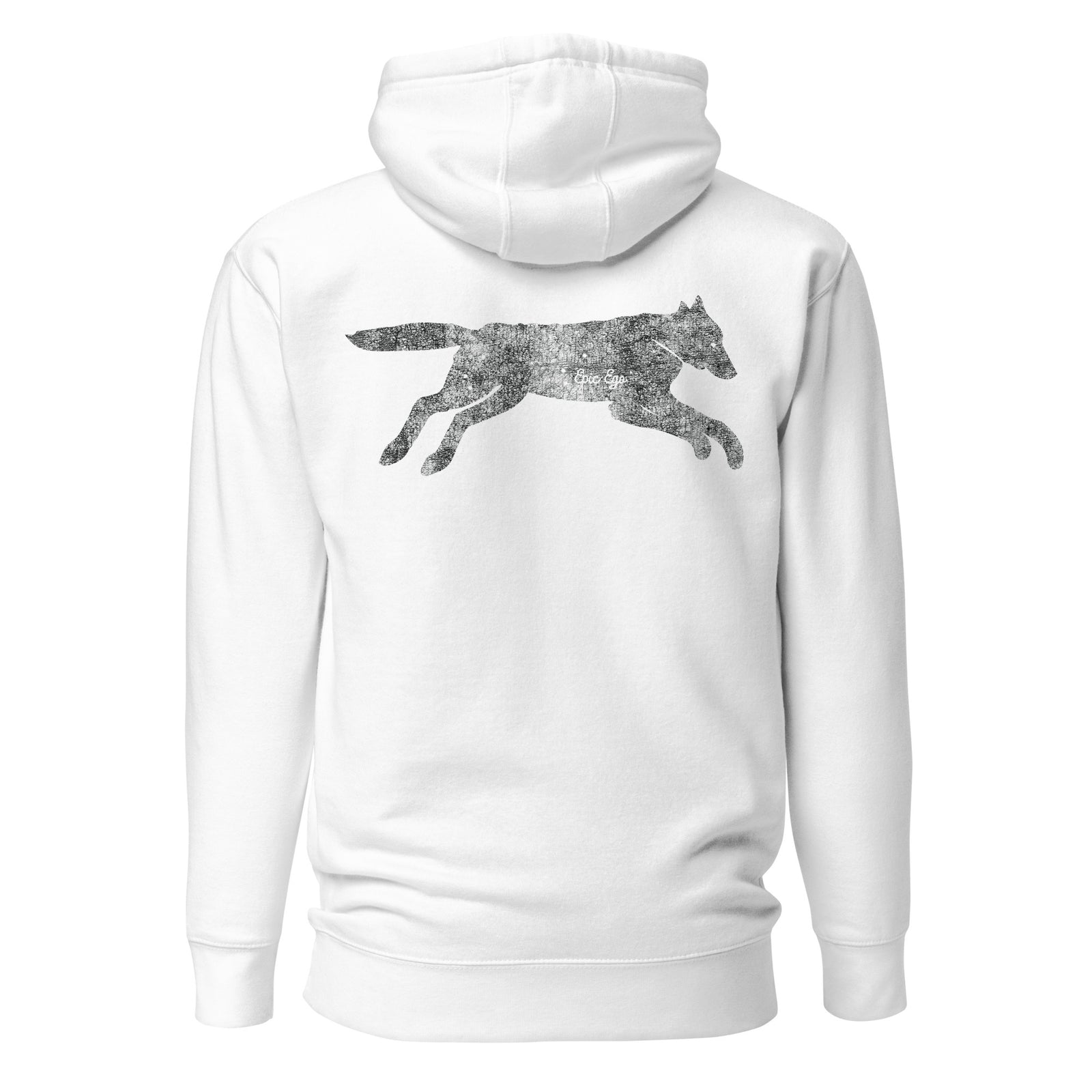 Running Wild Hoodie — Earth Tones — White back view