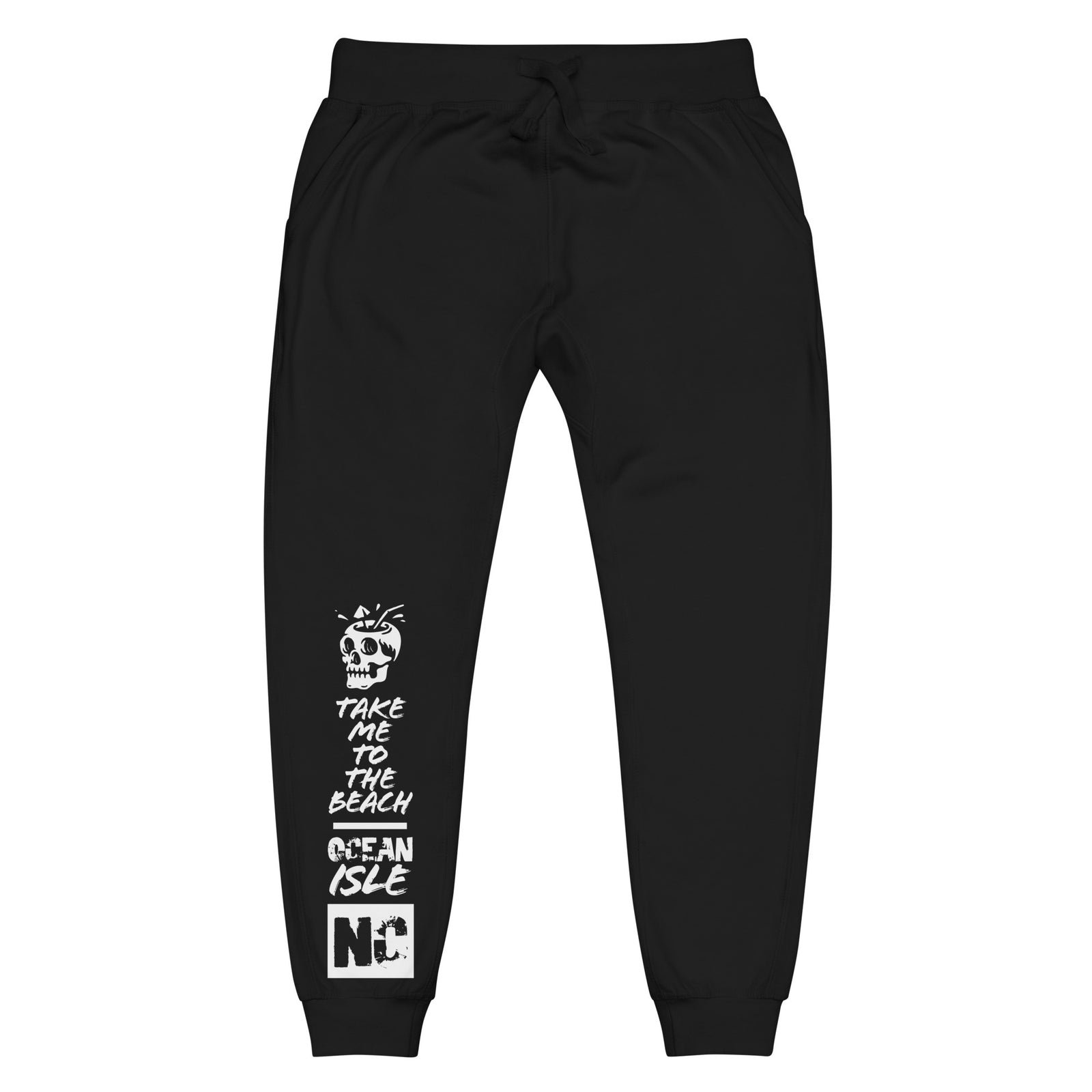 Take Me to the Beach Sweatpants — Ocean Isle, NC — Black front view