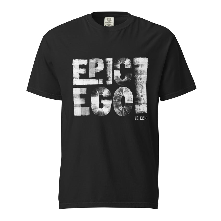 Epic Ego Paint Block Tee — Black front view