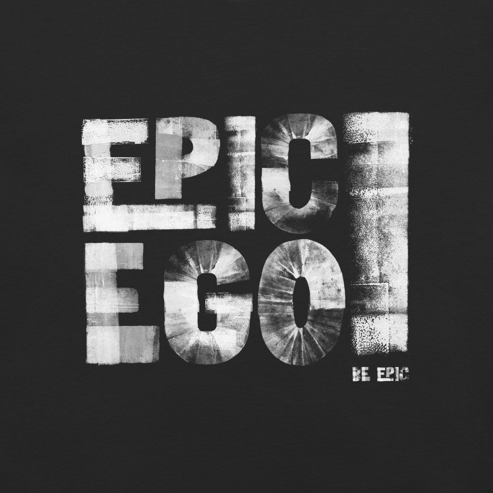 Epic Ego Paint Block Tee — Black front view