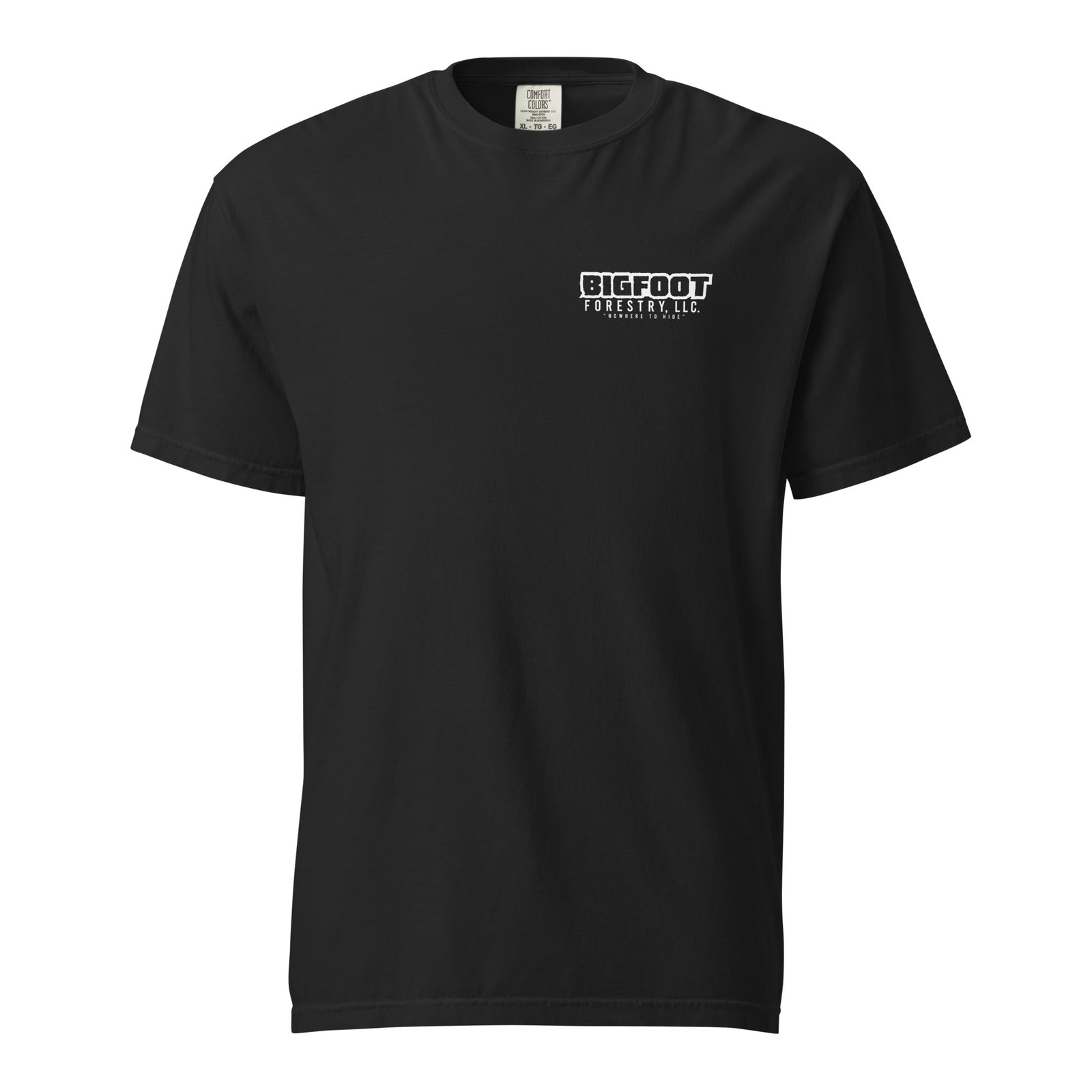 They Can’t Hide Bigfoot Tee — Black front view