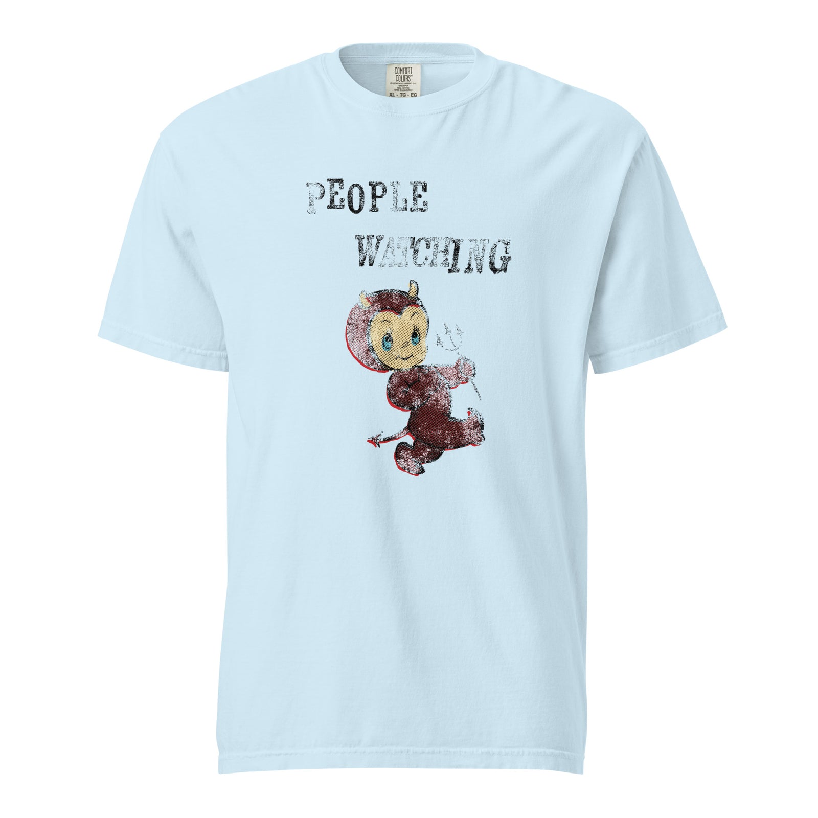 Little Guy Is Always Watching Tee — Chambray front view