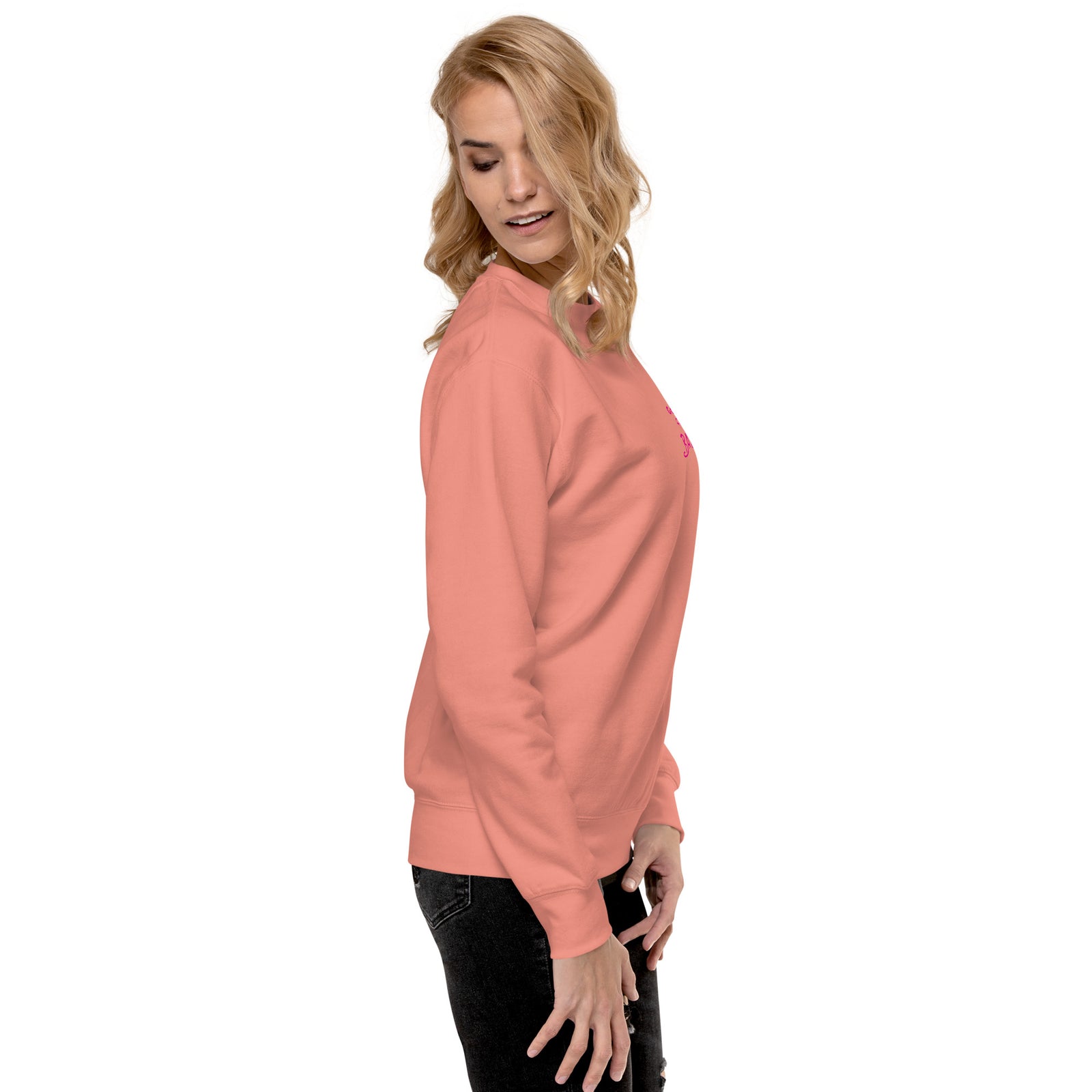 Good Girl from the Badlands Sweatshirt — Dusty Rose right-side view