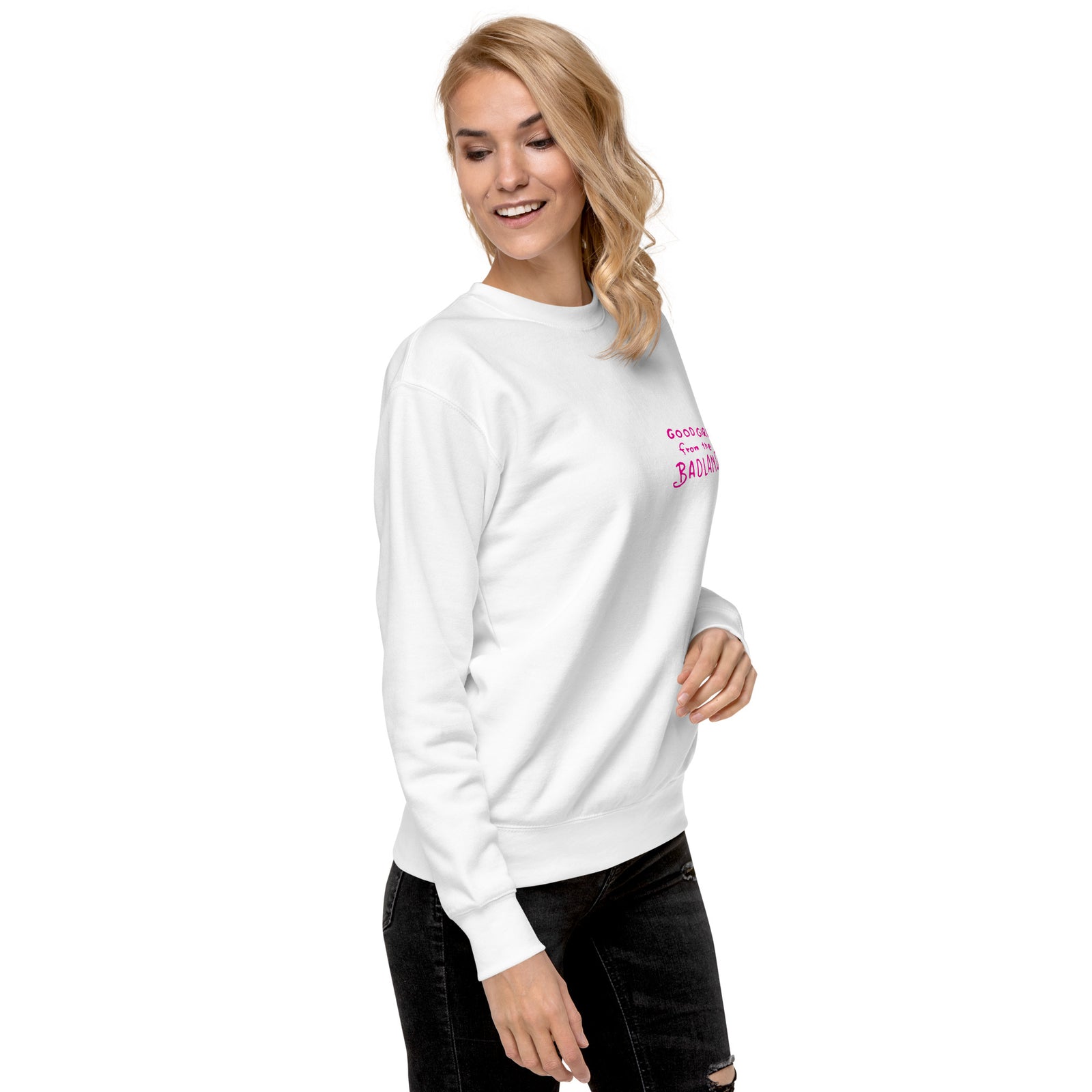 Good Girl from the Badlands Sweatshirt — White right-front view