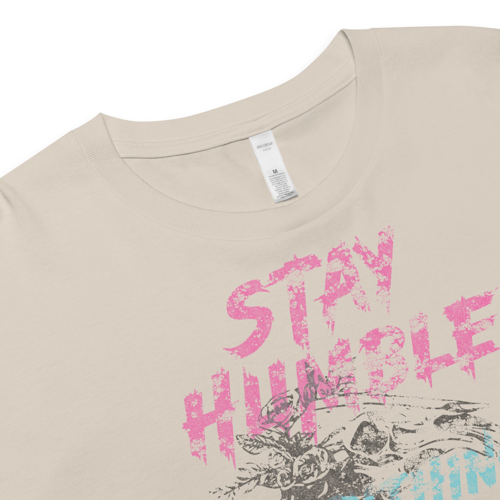 Stay Humble Crop Tee — Bone product detail view