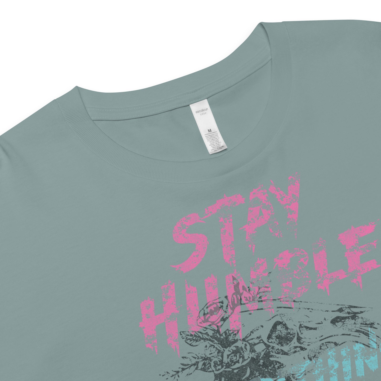Stay Humble Crop Tee — Mineral product detail view