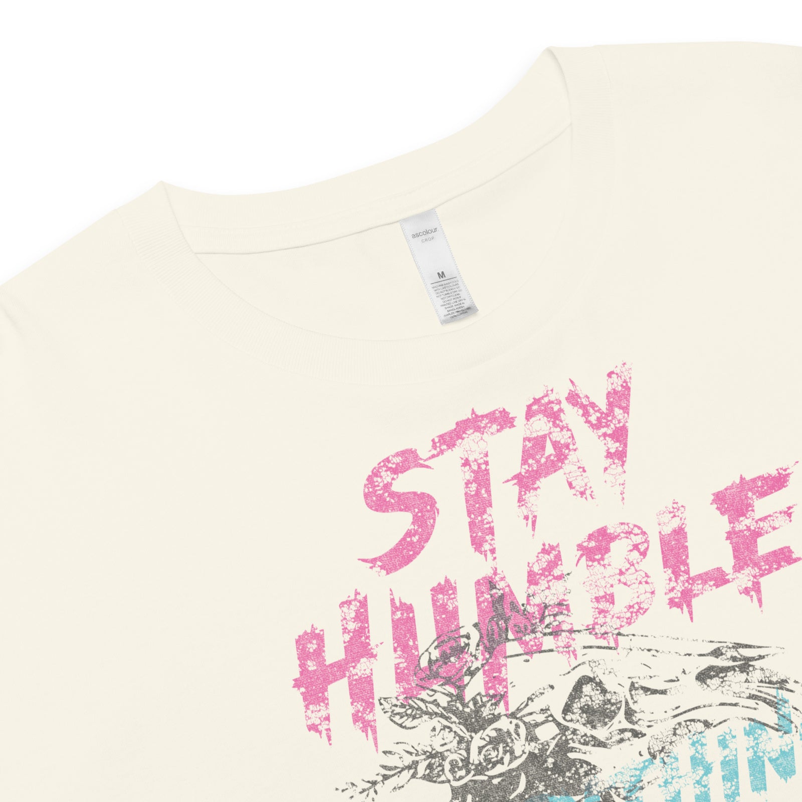 Stay Humble Crop Tee — Natural product detail view