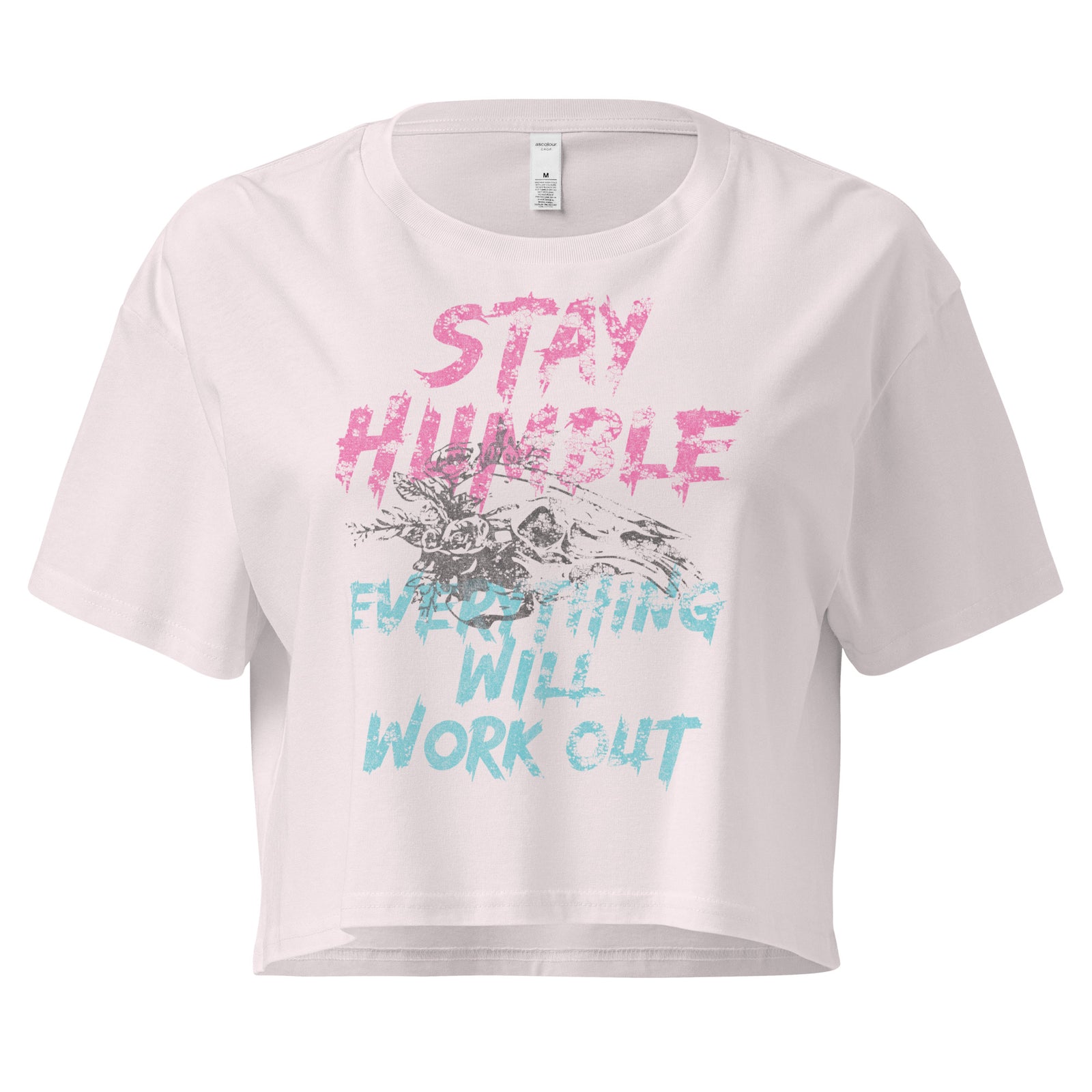 Stay Humble Crop Tee — Orchid front view